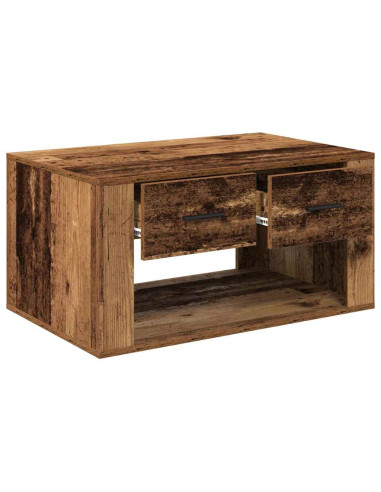 Tavolino da salotto con cassetto Legno vecchio 80 x 50 x 40 cm