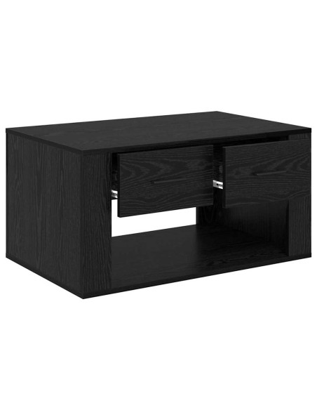 Tavolino da salotto con cassetto Rovere Nero 80 x 50 x 40 cm