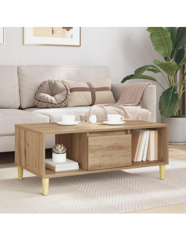 Tavolino da salotto Rovere artigianale 90 x 50 x 26.5 cm