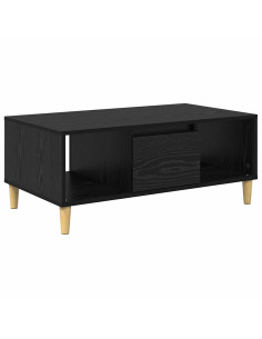 Tavolino da salotto con cassetto Rovere Nero 90 x 50 x 26.5 cm 2