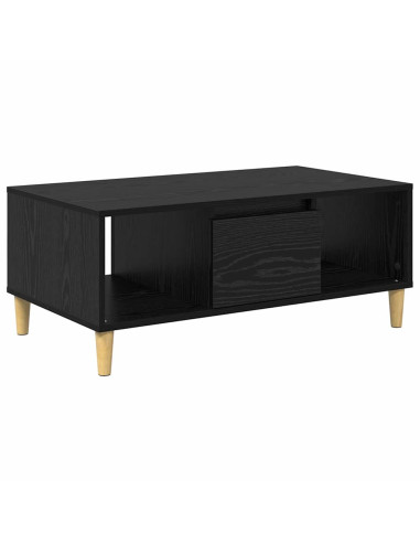 Tavolino da salotto con cassetto Rovere Nero 90 x 50 x 26.5 cm