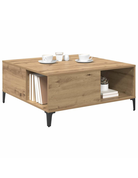 Tavolino da salotto Rovere artigianale 80 x 80 x 36,5 cm