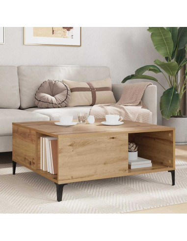 Tavolino da salotto Rovere artigianale 80 x 80 x 36,5 cm