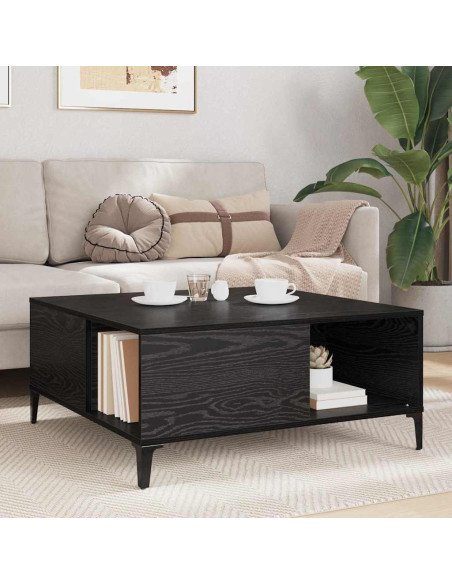 Tavolino da salotto Rovere Nero 80 x 80 x 36,5 cm