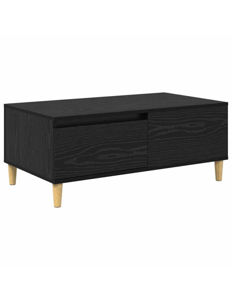 Tavolino da salotto con cassetto Rovere Nero 90 x 50 x 35 cm