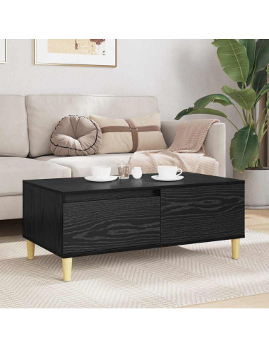 Tavolino da salotto con cassetto Rovere Nero 90 x 50 x 35 cm