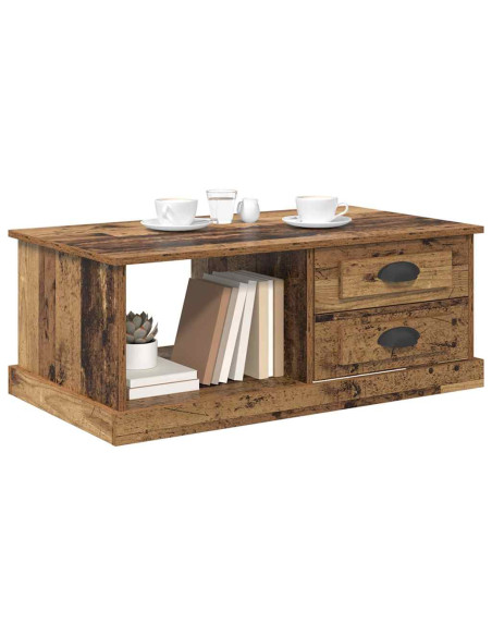 Tavolino da salotto con cassetto Legno vecchio 90 x 50 x 35 cm