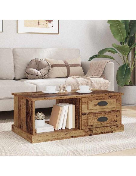 Tavolino da salotto con cassetto Legno vecchio 90 x 50 x 35 cm