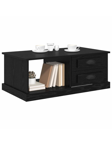 Tavolino da salotto con cassetto Rovere Nero 90 x 50 x 35 cm