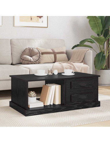 Tavolino da salotto con cassetto Rovere Nero 90 x 50 x 35 cm