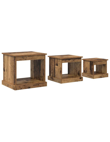Tavolino da salotto 3 pcs Legno vecchio Legno multistrato
