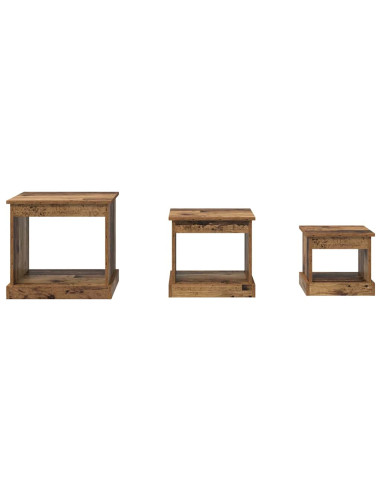 Tavolino da salotto 3 pcs Legno vecchio Legno multistrato