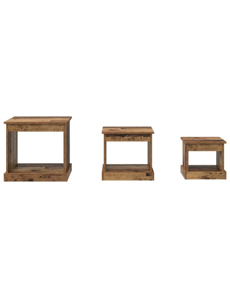 Tavolino da salotto 3 pcs Legno vecchio Legno multistrato