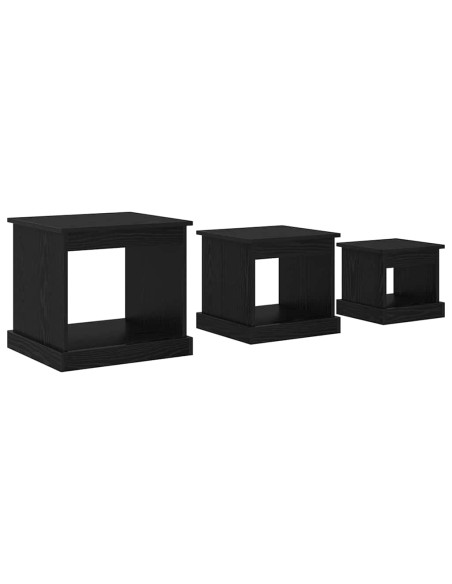 Tavolino da salotto 3 pcs Rovere Nero Legno multistrato