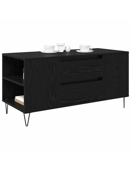 Tavolino da salotto con cassetto Rovere Nero 102 x 44,5 x 50 cm