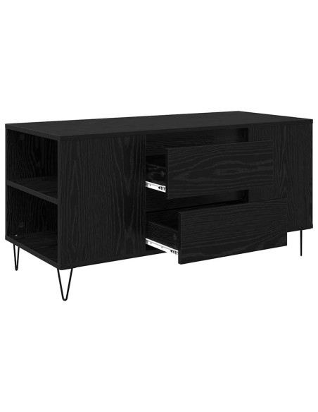 Tavolino da salotto con cassetto Rovere Nero 102 x 44,5 x 50 cm