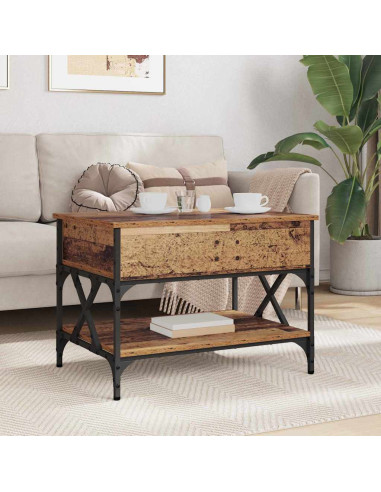Tavolino da salotto Legno vecchio 70x50x50cm Legno multistrato