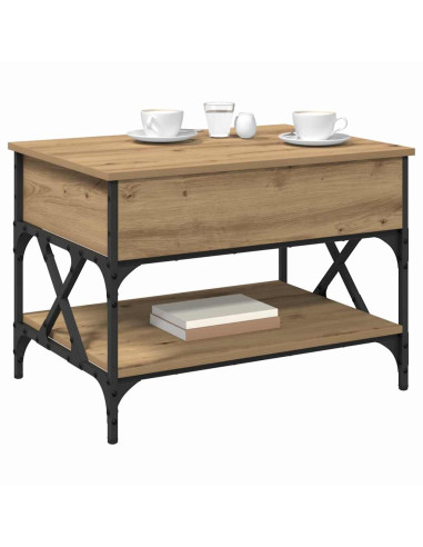 Tavolino da salotto Rovere artigianale 70x50x50cm