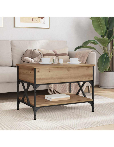 Tavolino da salotto Rovere artigianale 70x50x50cm
