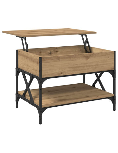 Tavolino da salotto Rovere artigianale 70x50x50cm