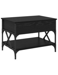 Tavolino da salotto Rovere Nero 70x50x50cm Legno multistrato 2