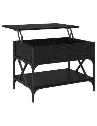 Tavolino da salotto Rovere Nero 70x50x50cm Legno multistrato