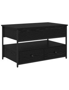 Tavolino da salotto con cassetto Rovere Nero 85 x 50 x 50 cm 2