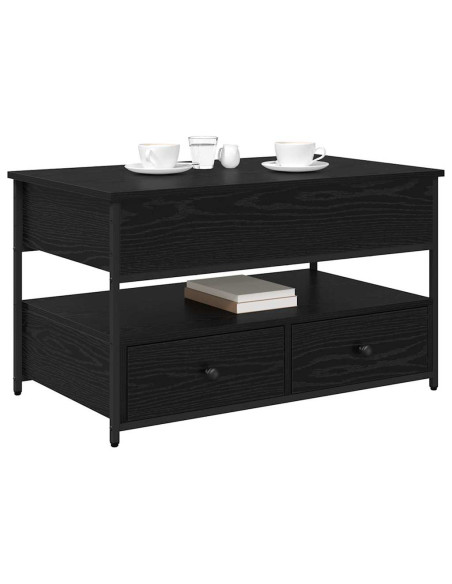 Tavolino da salotto con cassetto Rovere Nero 85 x 50 x 50 cm