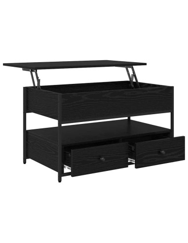 Tavolino da salotto con cassetto Rovere Nero 85 x 50 x 50 cm