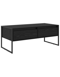 Tavolino da salotto con cassetto Rovere Nero 100 x 46 x 40 cm 2