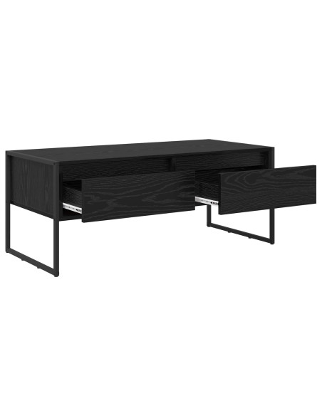 Tavolino da salotto con cassetto Rovere Nero 100 x 46 x 40 cm