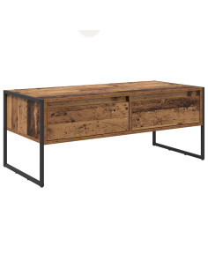 Tavolino da salotto con cassetto Legno vecchio 100 x 46 x 40 cm 2