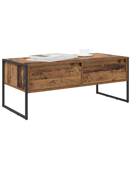 Tavolino da salotto con cassetto Legno vecchio 100 x 46 x 40 cm