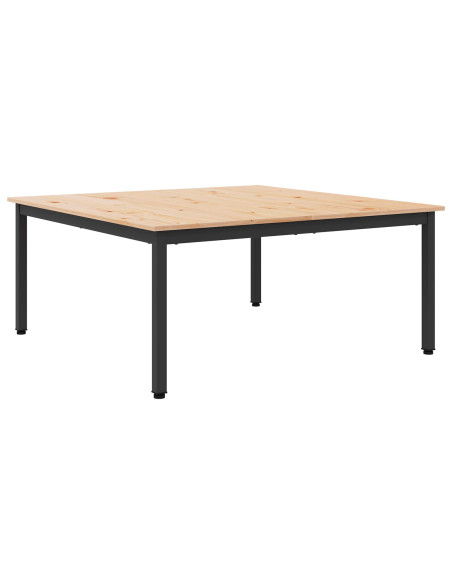 Tavolino da salotto Naturale 100 x 100 x 45 cm Pino massello