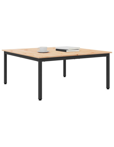 Tavolino da salotto Naturale 100 x 100 x 45 cm Pino massello