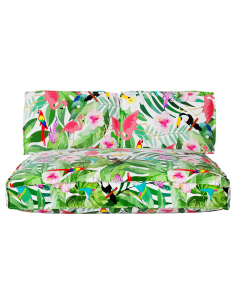 Set di Cuscini Floreale 3 pcs Multicolore Tessuto Oxford