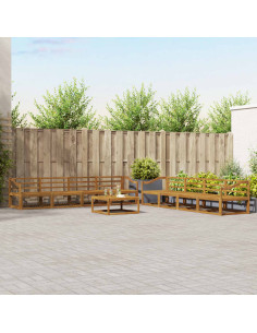 Set di divani da esterno 9 pcs Naturale