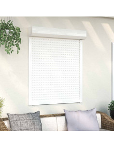 Persiana a rullo Bianco 100 x 130 cm Alluminio e poliuretano