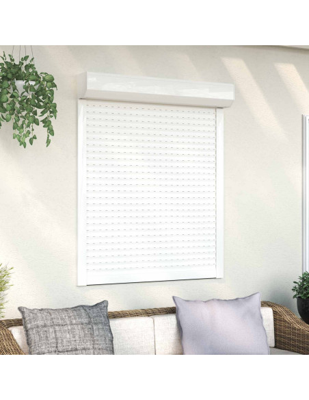 Persiana a rullo Bianco 100 x 130 cm Alluminio e poliuretano