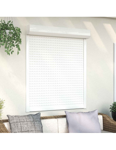 Persiana a rullo Bianco 110 x 130 cm Alluminio e poliuretano
