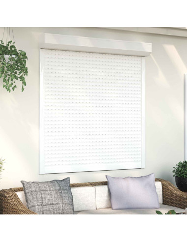 Persiana a rullo Bianco 130 x 140 cm Alluminio e poliuretano