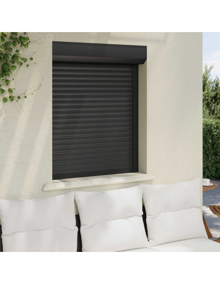 Persiana a rullo Antracite 80 x 100 cm Alluminio e poliuretano