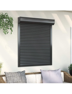 Persiana a rullo Antracite 100 x 130 cm Alluminio e poliuretano