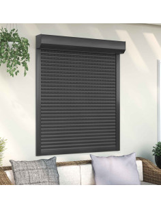 Persiana a rullo Antracite 110 x 130 cm Alluminio e poliuretano