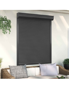 Persiana a rullo Antracite 120 x 150 cm Alluminio e poliuretano