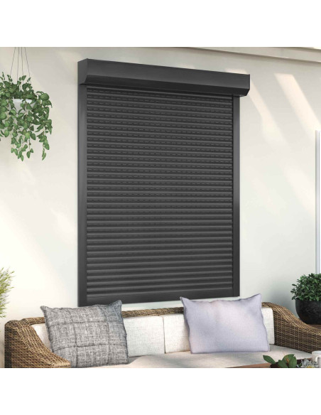 Persiana a rullo Antracite 120 x 150 cm Alluminio e poliuretano