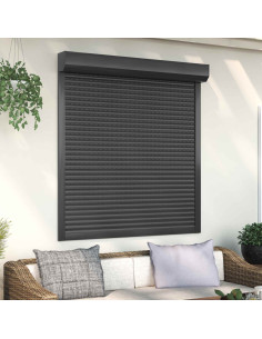 Persiana a rullo Antracite 130 x 140 cm Alluminio e poliuretano