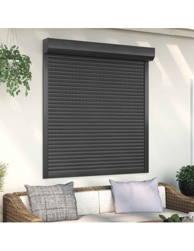 Persiana a rullo Antracite 130 x 140 cm Alluminio e poliuretano