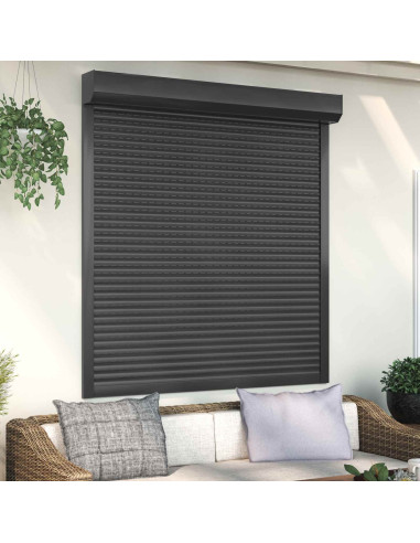 Persiana a rullo Antracite 140 x 150 cm Alluminio e poliuretano