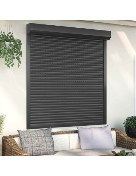 Persiana a rullo Antracite 140 x 150 cm Alluminio e poliuretano